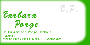 barbara porge business card