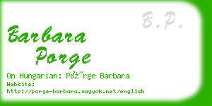 barbara porge business card